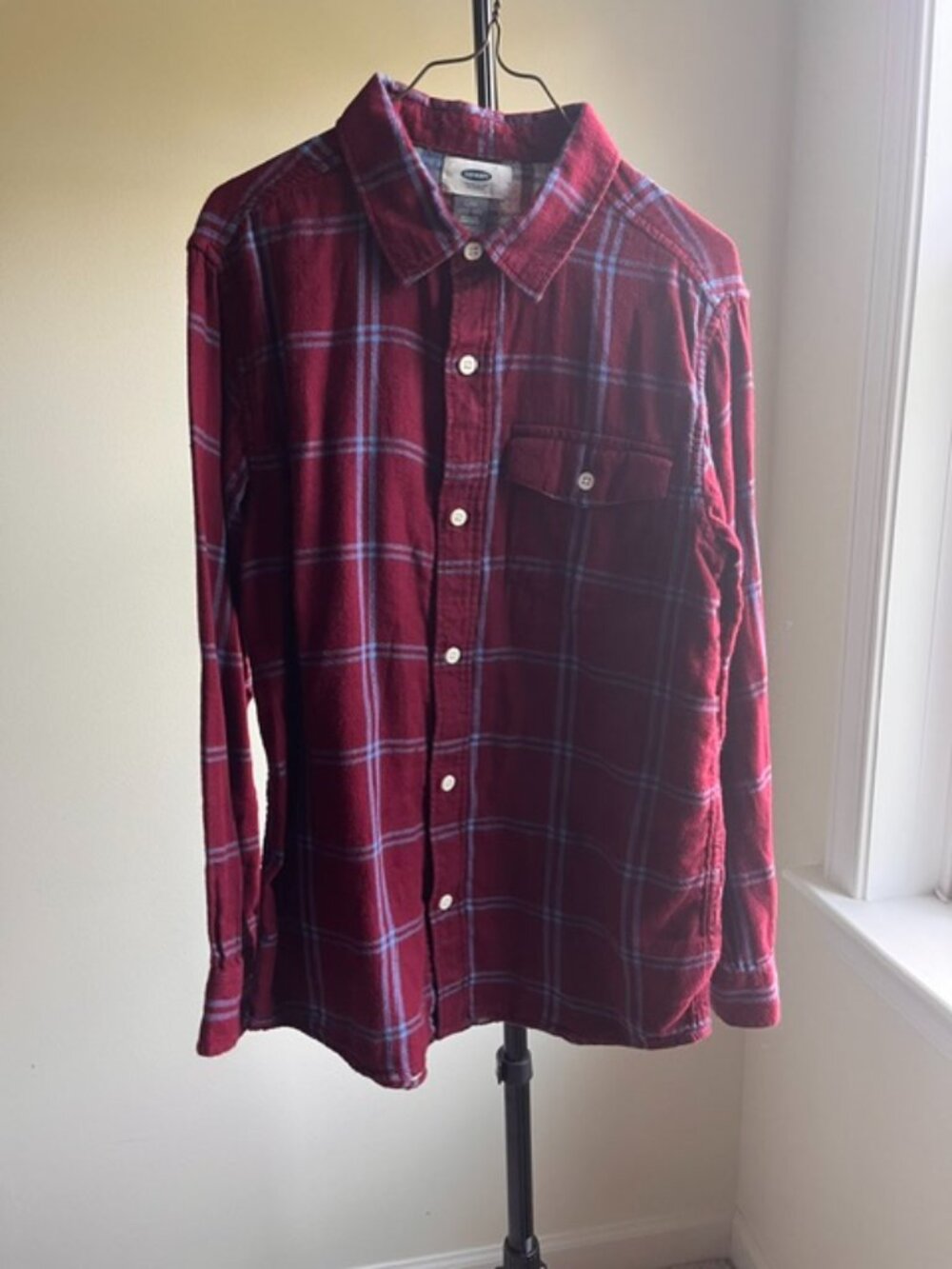 Old Navy Maroon Flannel button down shirt